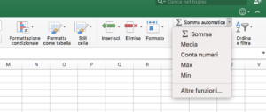 SOMMA excel